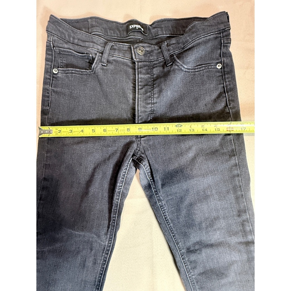 Express Womens Jeans 10R Black Skinny Mid Rise Stretch Denim 027200312 - Picture 4 of 13